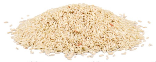 rice laid out on a white table.